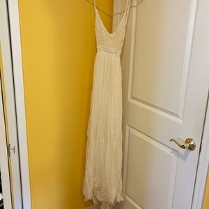 White Low Back Maxi Dress